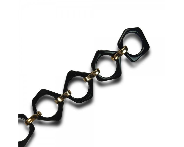 Manici Borse A Catena In Resina Marmorizzata - 45cm Con Moschettoni Oro 2.5cm Per Borse Fai Da Te - Foto 4